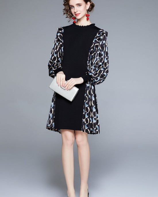Slim knitted Pseudo-two printing dress for women – PRYCUS MITCHELL INC Slim knitted Pseudo-two printing dress for women – PRYCUS MITCHELL INC