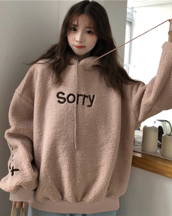 Thick hooded plus velvet letters hoodie for women – PRYCUS MITCHELL INC Thick hooded plus velvet letters hoodie for women – PRYCUS MITCHELL INC