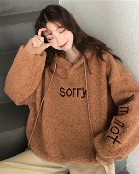 Thick hooded plus velvet letters hoodie for women – PRYCUS MITCHELL INC Thick hooded plus velvet letters hoodie for women – PRYCUS MITCHELL INC