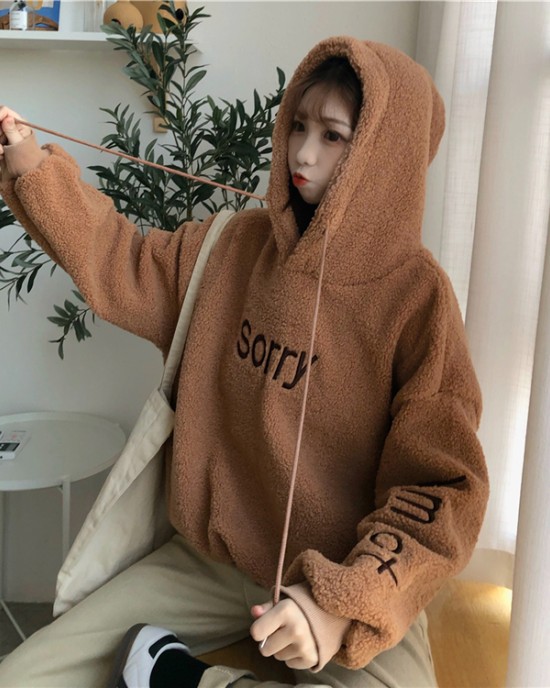 Thick hooded plus velvet letters hoodie for women – PRYCUS MITCHELL INC Thick hooded plus velvet letters hoodie for women – PRYCUS MITCHELL INC
