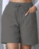 Women’s Easy-Care Casual Polyester Shorts ?C Summer Comfort with Drawstring Waist, Pockets, and Solid Color Design – PRYCUS MITCHELL INC Women’s Easy-Care Casual Polyester Shorts ?C Summer Comfort with Drawstring Waist, Pockets, and Solid Color Design – PRYCUS MITCHELL INC
