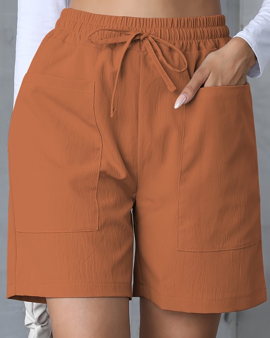 Women’s Easy-Care Casual Polyester Shorts ?C Summer Comfort with Drawstring Waist, Pockets, and Solid Color Design – PRYCUS MITCHELL INC Women’s Easy-Care Casual Polyester Shorts ?C Summer Comfort with Drawstring Waist, Pockets, and Solid Color Design – PRYCUS MITCHELL INC