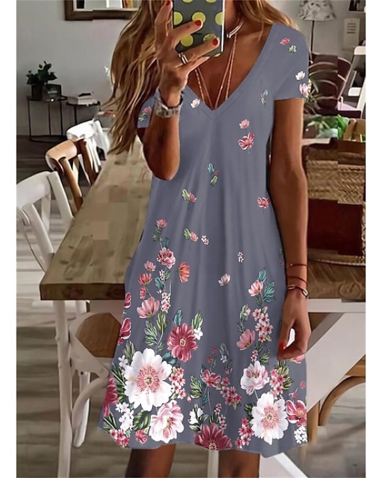 Casual Dress Summer Dress Print Dress Floral Print V Neck Mini Dress Active Fashion Outdoor Daily Short Sleeve Regular Fit Black And White Olive Green Colourful Summer Spring S M L XL XXL – PRYCUS MITCHELL INC Casual Dress Summer Dress Print Dress Floral Print V Neck Mini Dress Active Fashion Outdoor Daily Short Sleeve Regular Fit Black And White Olive Green Colourful Summer Spring S M L XL XXL – PRYCUS MITCHELL INC