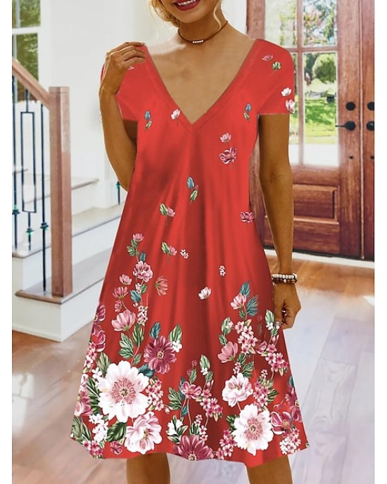 Casual Dress Summer Dress Print Dress Floral Print V Neck Mini Dress Active Fashion Outdoor Daily Short Sleeve Regular Fit Black And White Olive Green Colourful Summer Spring S M L XL XXL – PRYCUS MITCHELL INC Casual Dress Summer Dress Print Dress Floral Print V Neck Mini Dress Active Fashion Outdoor Daily Short Sleeve Regular Fit Black And White Olive Green Colourful Summer Spring S M L XL XXL – PRYCUS MITCHELL INC