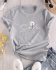 Flower & Letter Print Crew Neck T-Shirt, Casual Short Sleeve T-Shirt For Spring & Summer, Women’s Clothing – PRYCUS MITCHELL INC Flower & Letter Print Crew Neck T-Shirt, Casual Short Sleeve T-Shirt For Spring & Summer, Women’s Clothing – PRYCUS MITCHELL INC