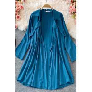 Loose thin simple cardigan slim long pure coat for women – PRYCUS MITCHELL INC