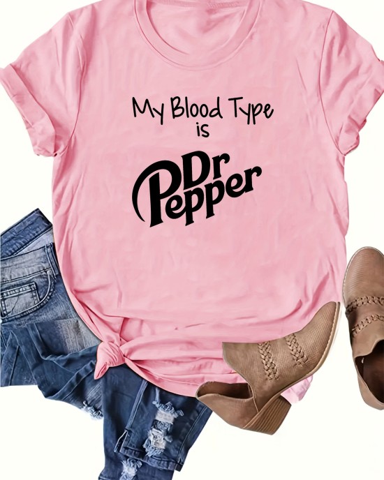 Letter Print T-shirt, Casual Short Sleeve Crew Neck Top For Spring & Summer, Women’s Clothing – PRYCUS MITCHELL INC Letter Print T-shirt, Casual Short Sleeve Crew Neck Top For Spring & Summer, Women’s Clothing – PRYCUS MITCHELL INC