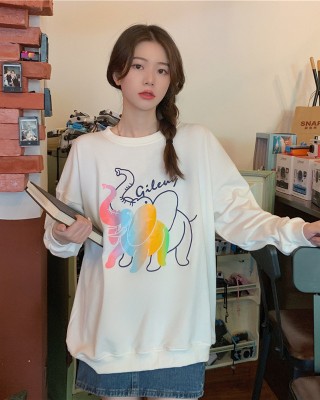 Casual printing loose hoodie cartoon lazy tops – PRYCUS MITCHELL INC