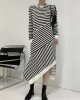 Splice temperament stripe irregular slim autumn dress – PRYCUS MITCHELL INC Splice temperament stripe irregular slim autumn dress – PRYCUS MITCHELL INC