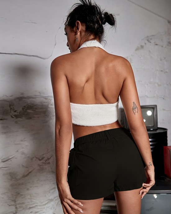 Spring & Summer Essential Women’s Shorts – Chic Button-Front with Flap Pockets, Relaxed Fit Elastic Waistband, Versatile Solid Cargo Style for Casual Wear – PRYCUS MITCHELL INC Spring & Summer Essential Women’s Shorts – Chic Button-Front with Flap Pockets, Relaxed Fit Elastic Waistband, Versatile Solid Cargo Style for Casual Wear – PRYCUS MITCHELL INC