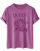 Women’s Retro Print T-shirt, Vintage Cool Short Sleeve T-shirt, Women’s Clothing – PRYCUS MITCHELL INC Women’s Retro Print T-shirt, Vintage Cool Short Sleeve T-shirt, Women’s Clothing – PRYCUS MITCHELL INC
