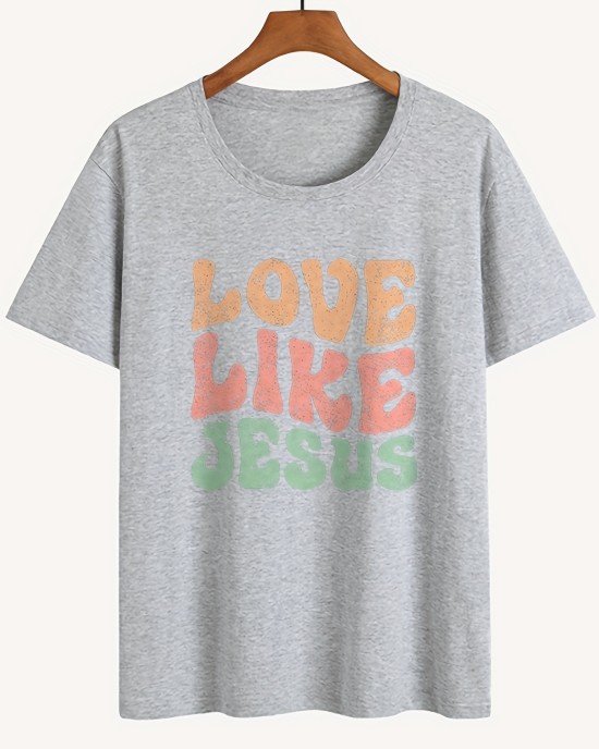 Letter Print T-Shirt, Short Sleeve Crew Neck Casual Top For Spring & Summer, Women’s Clothing – PRYCUS MITCHELL INC Letter Print T-Shirt, Short Sleeve Crew Neck Casual Top For Spring & Summer, Women’s Clothing – PRYCUS MITCHELL INC