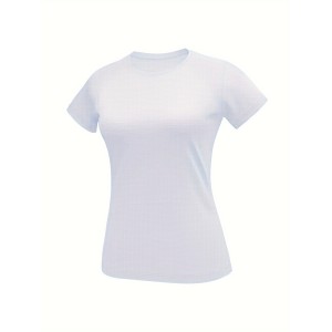 Women’s Quick Dry Lightweight Sports T-Shirt For Running Training Fitness And Gym Workout, Solid Color Crew Neck Sports Tops, Women’s Tops – PRYCUS MITCHELL INC