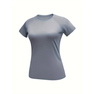 Women’s Quick Dry Lightweight Sports T-Shirt For Running Training Fitness And Gym Workout, Solid Color Crew Neck Sports Tops, Women’s Tops – PRYCUS MITCHELL INC