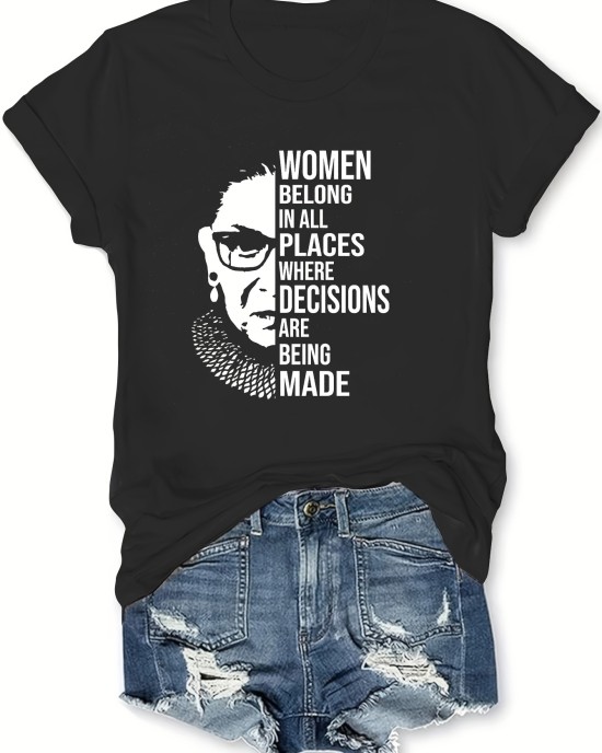Figure & Letter Print Crew Neck T-Shirt, Casual Short Sleeve T-Shirt For Spring & Summer, Women’s Clothing – PRYCUS MITCHELL INC Figure & Letter Print Crew Neck T-Shirt, Casual Short Sleeve T-Shirt For Spring & Summer, Women’s Clothing – PRYCUS MITCHELL INC