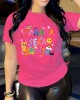 Carnaval Cartoon & Letter Casual T-Shirt, Crew Neck Short Sleeves Slight Stretch Sports Tee, Women’s Activewear & Music Festival graphic – PRYCUS MITCHELL INC Carnaval Cartoon & Letter Casual T-Shirt, Crew Neck Short Sleeves Slight Stretch Sports Tee, Women’s Activewear & Music Festival graphic – PRYCUS MITCHELL INC