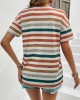 Women’s Chic Vintage Striped V-Neck Tee – Stretchy, Durable & Perfect for Everyday Springu002FSummer Comfort – PRYCUS MITCHELL INC Women’s Chic Vintage Striped V-Neck Tee – Stretchy, Durable & Perfect for Everyday Springu002FSummer Comfort – PRYCUS MITCHELL INC