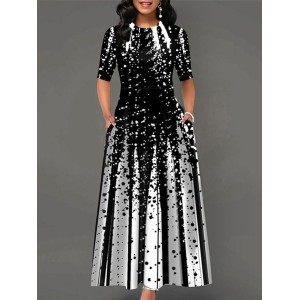 Casual Dress Swing Dress Church Dress Midi Dress Black Blue Purple Half Sleeve Polka Dot Pocket Fall Spring Summer Crew Neck Mature Daily Date Weekend 2023 S M L XL XXL 3XL 4XL 5XL – PRYCUS MITCHELL INC