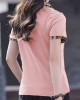 Button Front Contrast Trim Collared T-Shirt, Versatile Short Sleeve T-Shirt For Spring & Summer, Women’s Clothing – PRYCUS MITCHELL INC Button Front Contrast Trim Collared T-Shirt, Versatile Short Sleeve T-Shirt For Spring & Summer, Women’s Clothing – PRYCUS MITCHELL INC