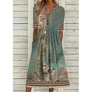 Casual Dress Shift Dress Midi Dress Navy Blue Blue Orange Half Sleeve Floral Ruched Summer Spring V Neck Vintage Christmas Vacation 2023 S M L XL XXL 3XL – PRYCUS MITCHELL INC