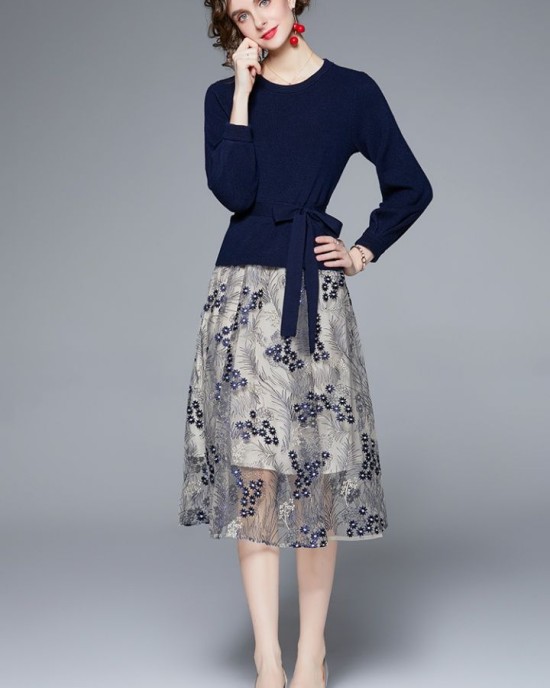 Western style sweater autumn dress 2pcs set – PRYCUS MITCHELL INC Western style sweater autumn dress 2pcs set – PRYCUS MITCHELL INC