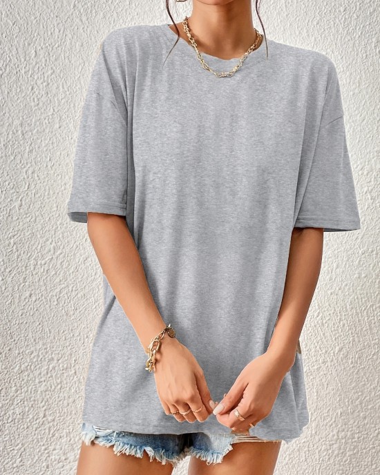 Solid Color Basic Casual T-Shirt, Round Neck Short Sleeves Versatile Sports Tee, Women’s Comfy Tops – PRYCUS MITCHELL INC Solid Color Basic Casual T-Shirt, Round Neck Short Sleeves Versatile Sports Tee, Women’s Comfy Tops – PRYCUS MITCHELL INC